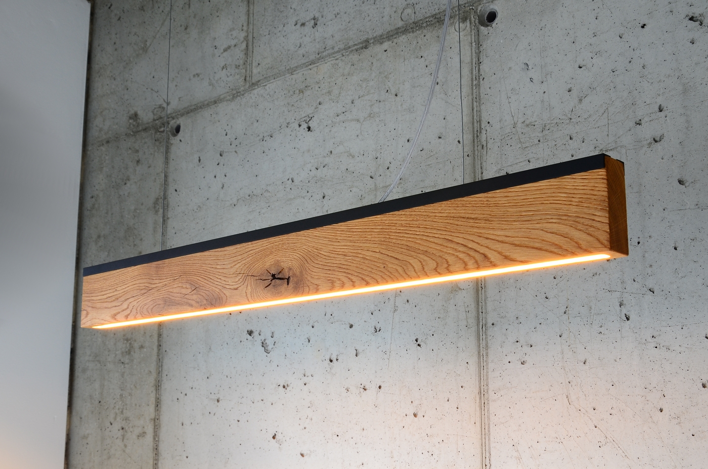 GMO Design Lampa RIFT - led wisząca liniowa z drewna dół/góra-dół na wymiar - zdjęcie 2