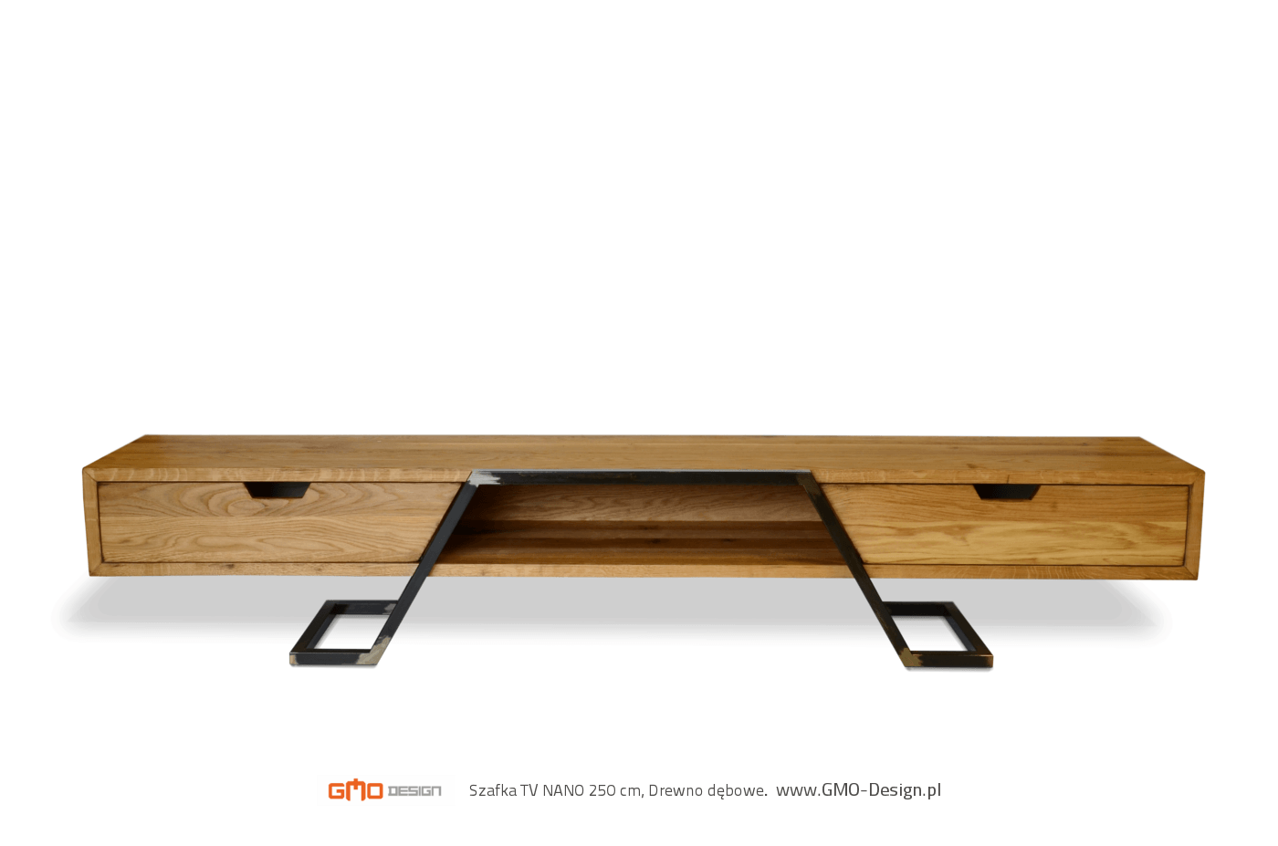 GMO Design Szafka RTV z litego drewna dębowego NANO SLIM NANO - zdjęcie 7