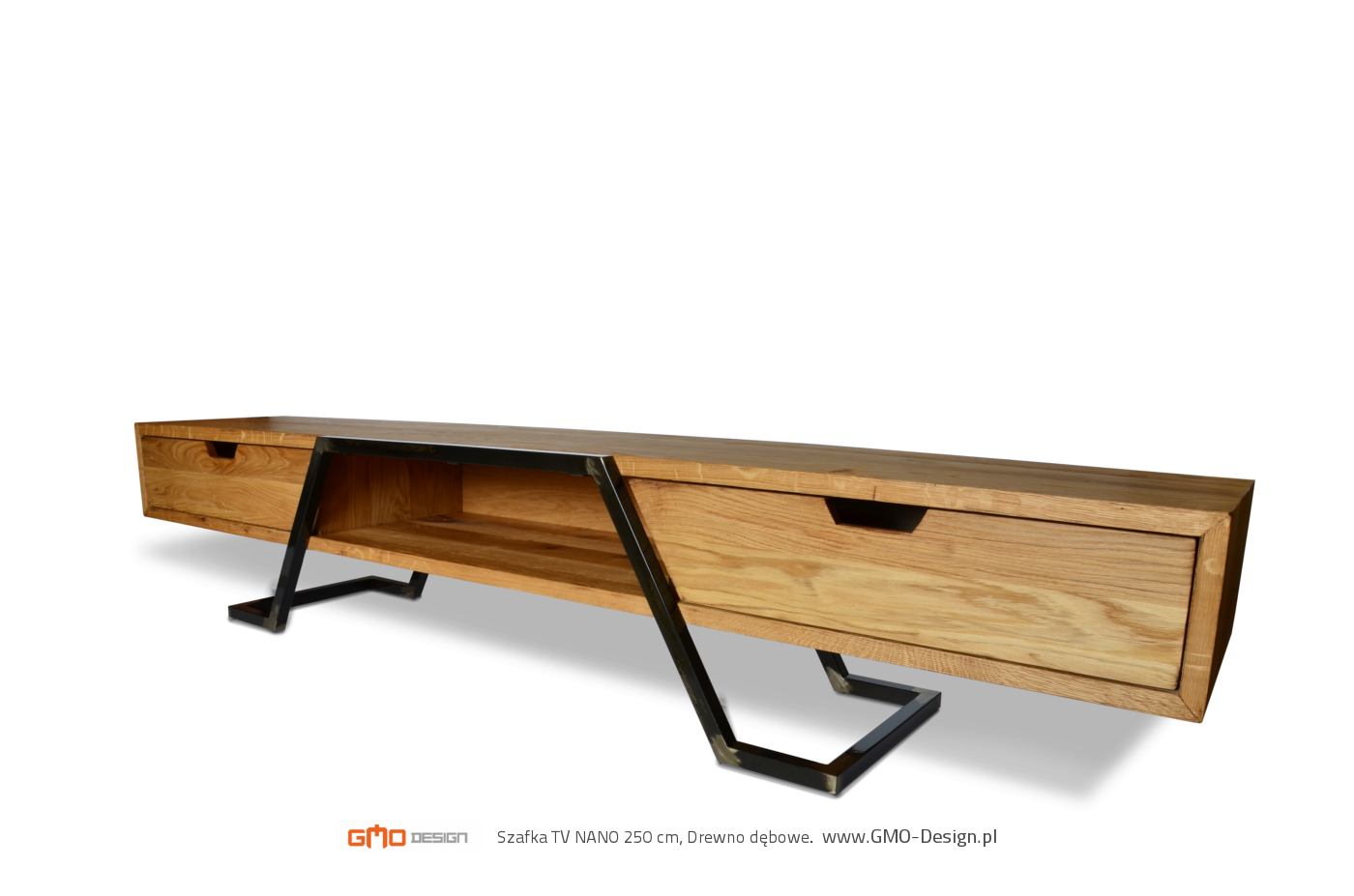 GMO Design Szafka RTV z litego drewna dębowego NANO SLIM NANO - zdjęcie 3