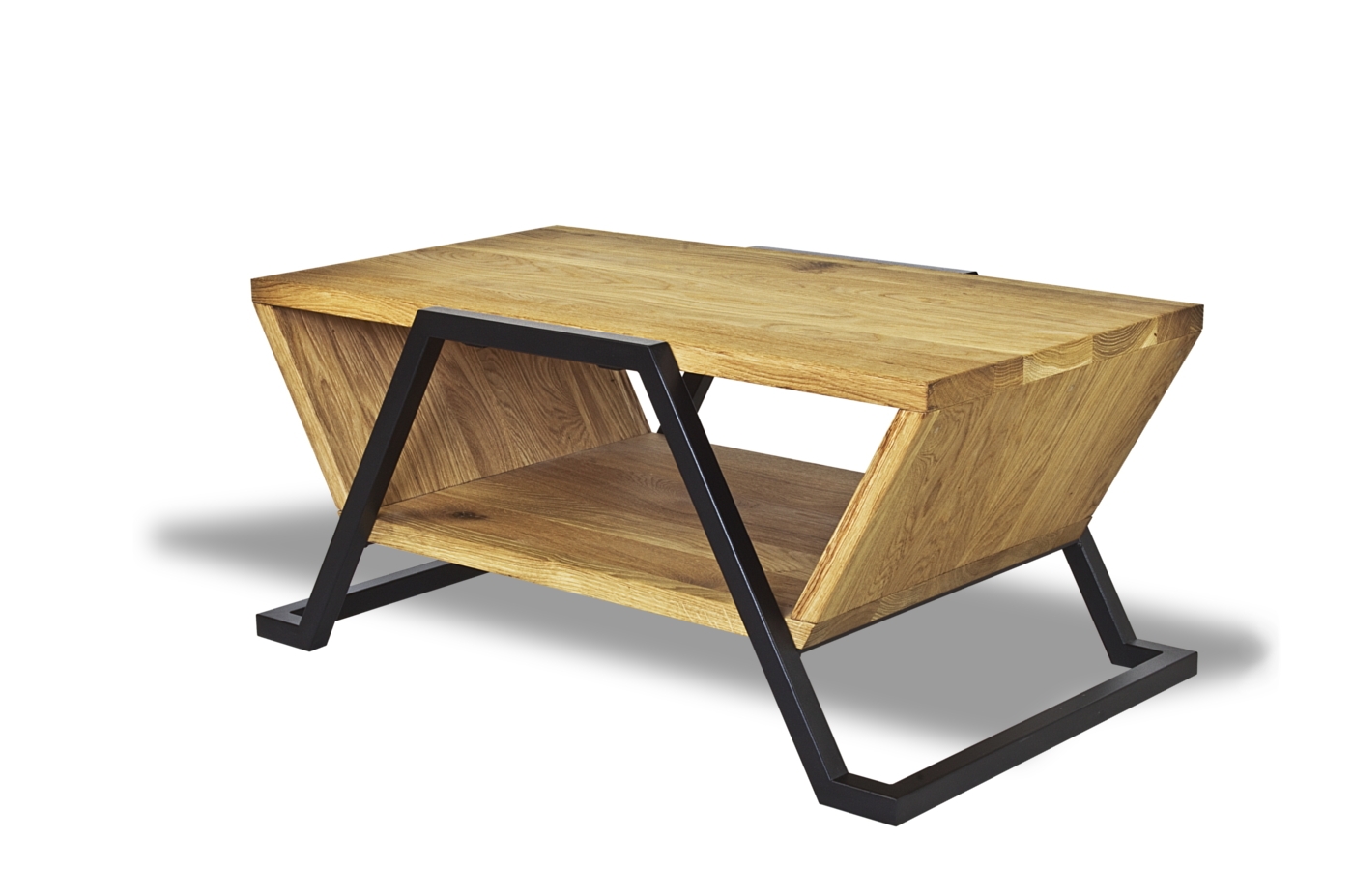 GMO Design Stolik kawowy NANO Trapez – lite drewno i stal NANO - zdjęcie 3