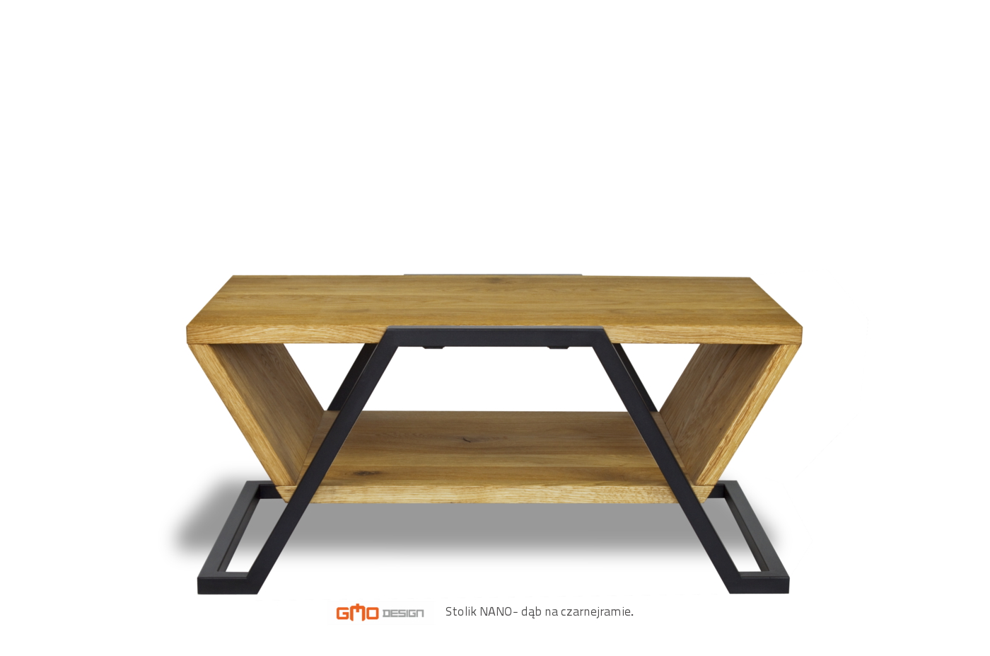 GMO Design Stolik kawowy NANO Trapez – lite drewno i stal NANO - zdjęcie 4