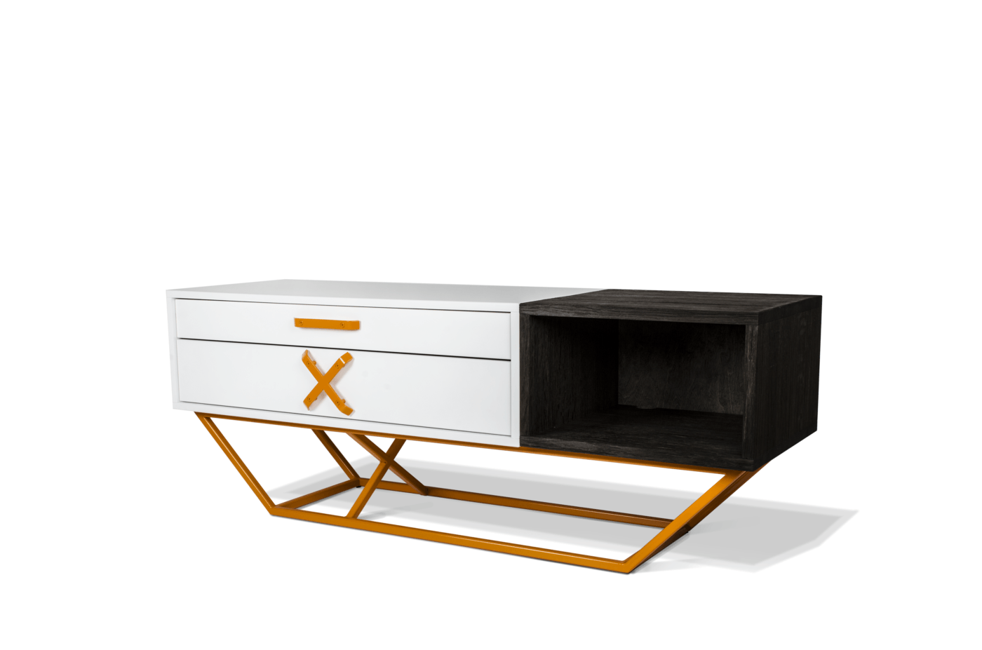 GMO Design Komoda RTV z litego drewna dębowego NANO 150 SANKI - zdjęcie 7
