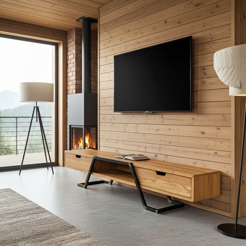 GMO Design Szafka RTV z litego drewna dębowego NANO SLIM NANO - zdjęcie 6