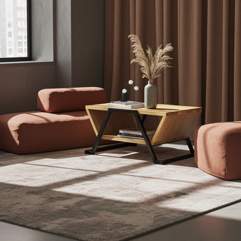 GMO Design Stolik kawowy NANO Trapez – lite drewno i stal NANO - zdjęcie 7