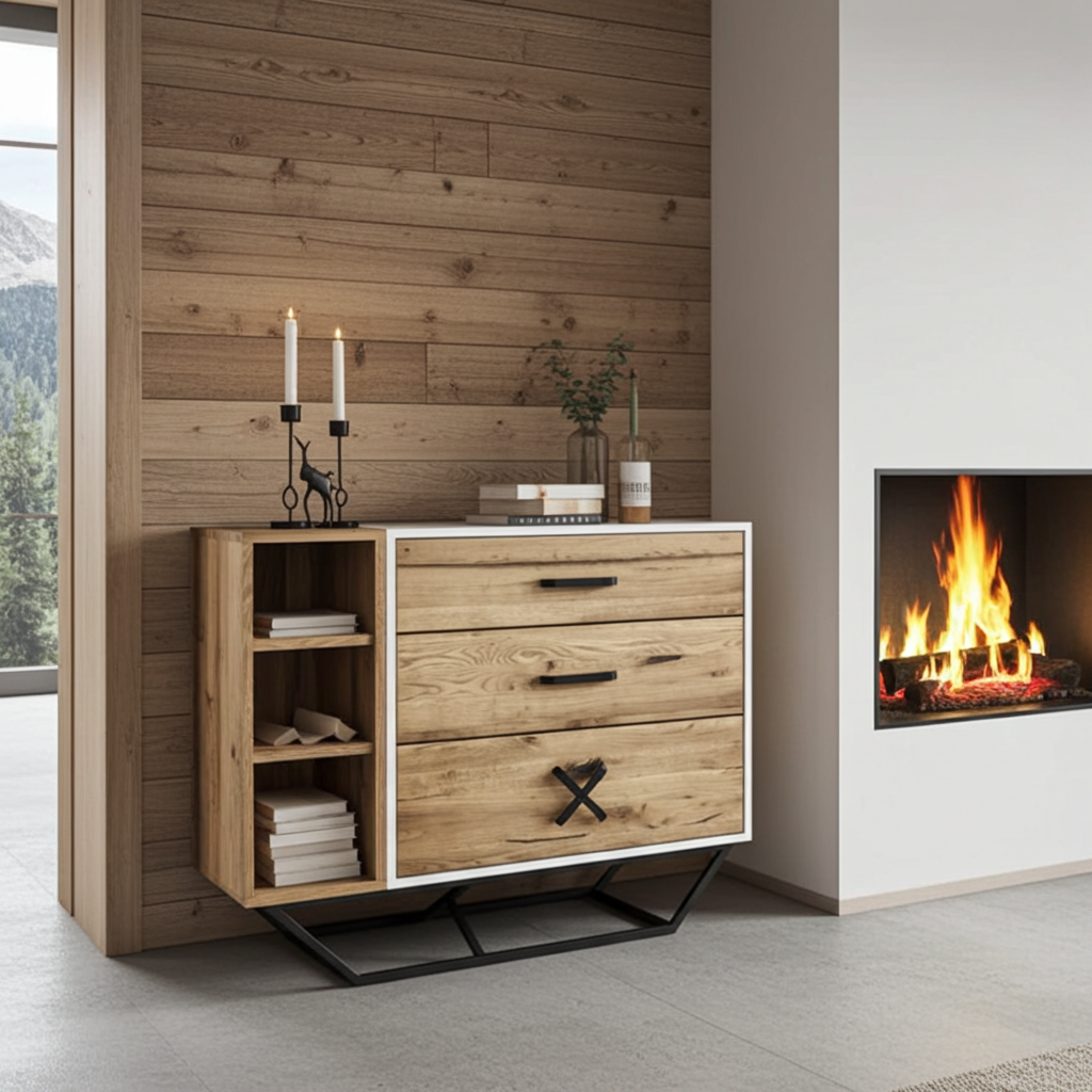 GMO Design Komoda z litego drewna dębowego SANKI 120 SANKI - zdjęcie 3