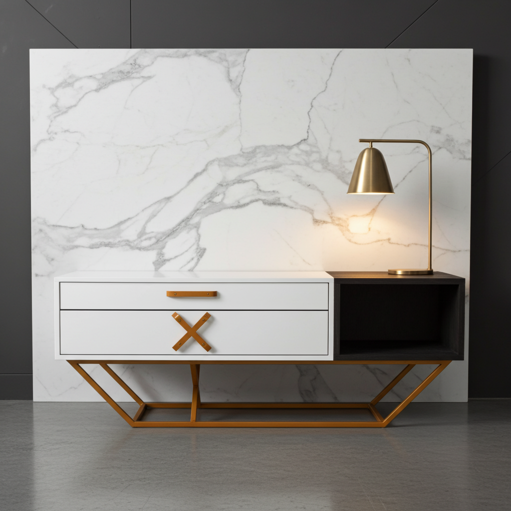 GMO Design Komoda RTV z litego drewna dębowego NANO 150 SANKI - zdjęcie 3