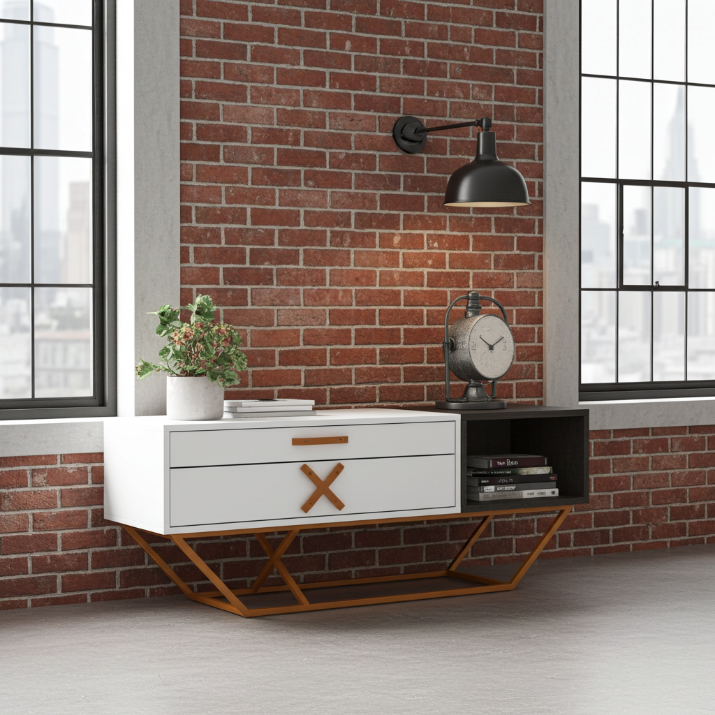 GMO Design Komoda RTV z litego drewna dębowego NANO 150 SANKI - zdjęcie 5
