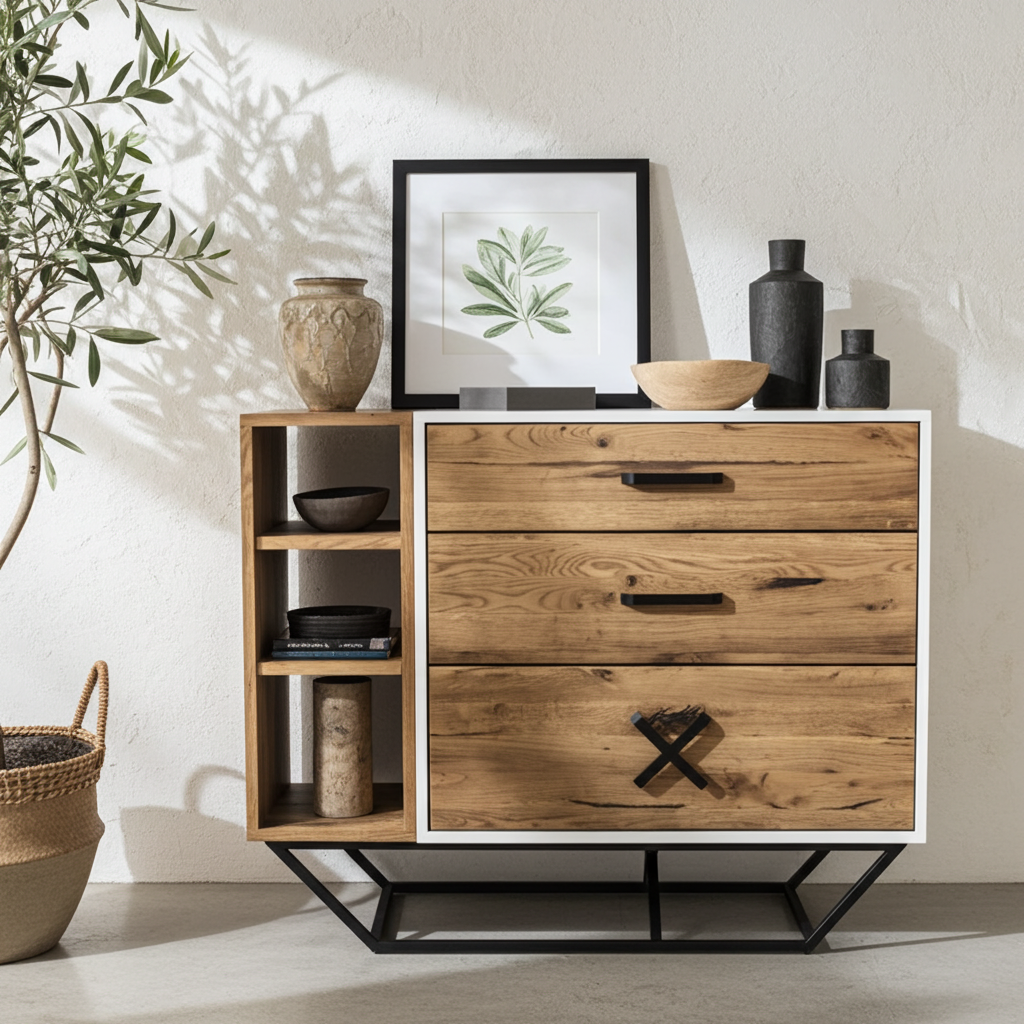 GMO Design Komoda z litego drewna dębowego SANKI 120 SANKI - zdjęcie 13