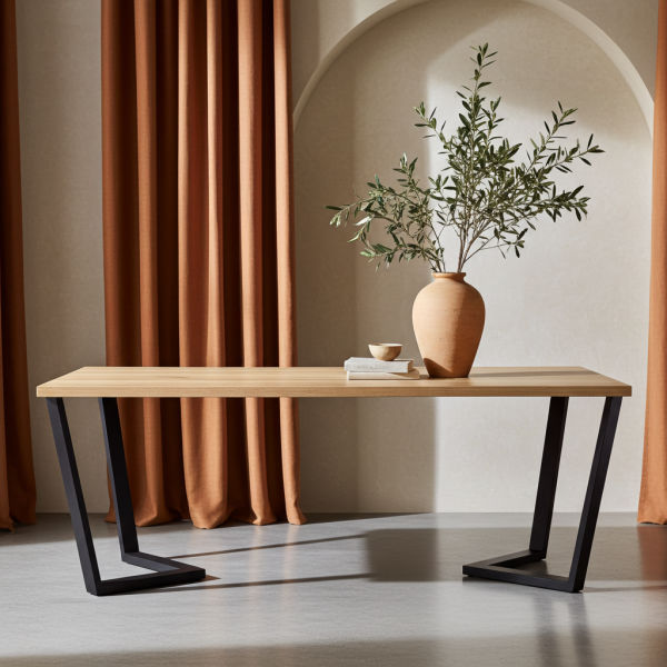 Stół z litego drewna do jadalni 2V - designerski mebel z litego drewna marki GMO Design